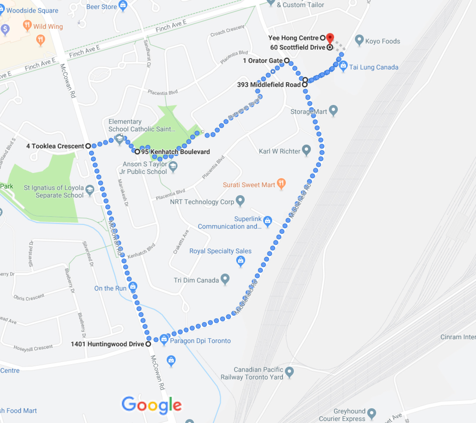 Earth Walk Route 2018 Finch